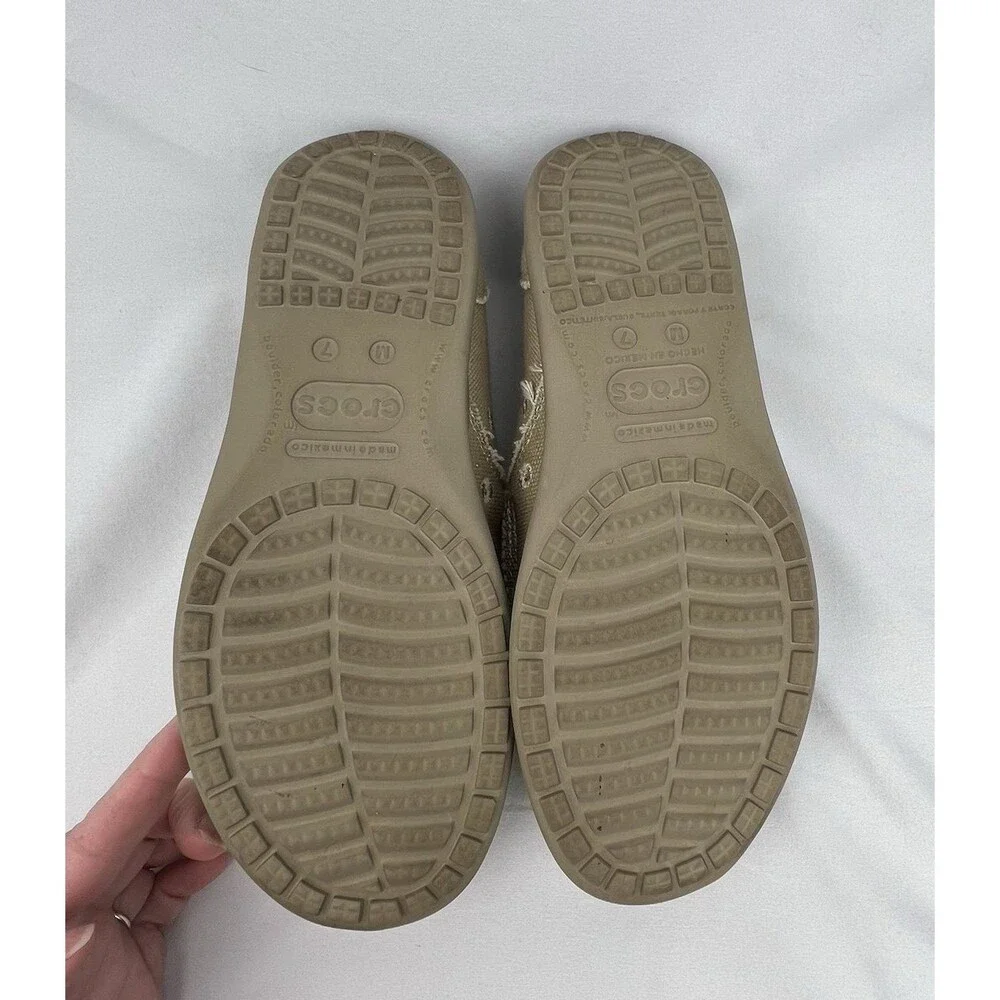 Crocs Mens Santa‎ Cruz Khaki Slip-On Loafer Size 7 M EUC